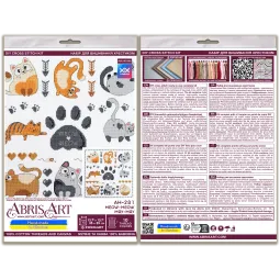 Kryželiu siuvinėjimo rinkinys "Miau-miau" 35x35 cm AAH-281