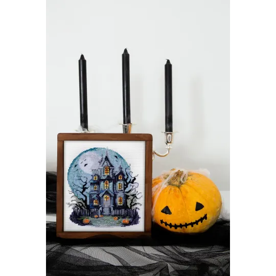 Kreuzstich-Set "Spukhaus" 17x20 cm AAH-277