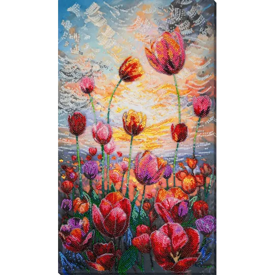 Hauptperlen-Stickset "Frühlingsrhythmus" 24x42 cm AAB-943