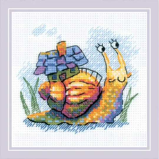 Cross Stitch Kit "Little Snail" 15x15 cm SR2285