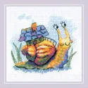 Cross Stitch Kit "Little Snail" 15x15 cm SR2285