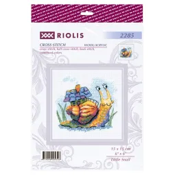 Kit de point de croix "Petit Escargot" 15x15 cm SR2285