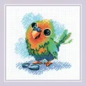 Kit point de croix "Petit perroquet" 15x15 cm SR2284