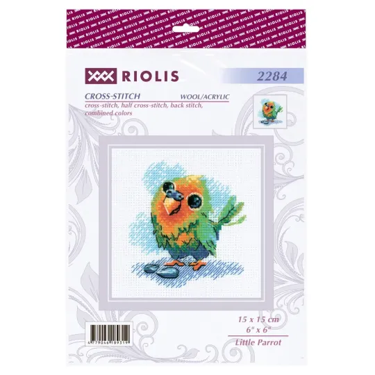 Kreuzstich-Set "Kleiner Papagei" 15x15 cm SR2284