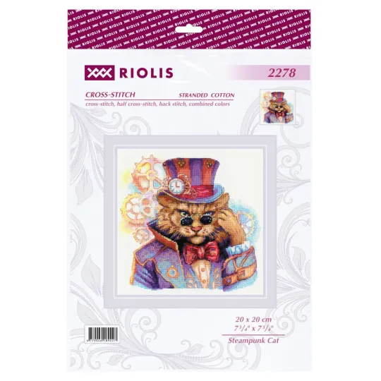 Kreuzstich-Set "Steampunk Katze" 20x20 cm SR2278