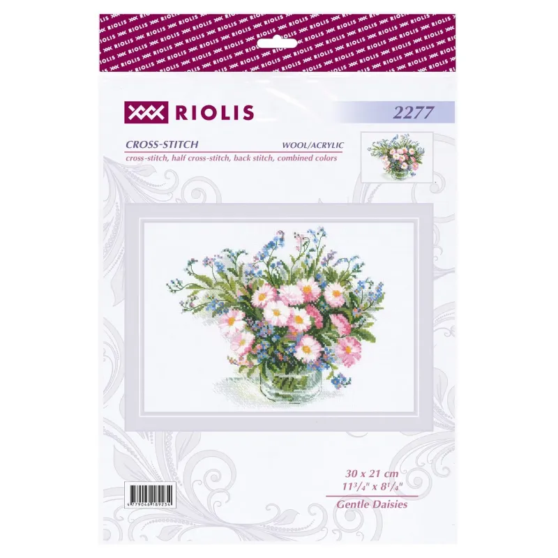Kit de point de croix "Gentle Daisies" 30x21 cm SR2277