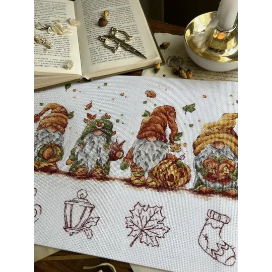 Kreuzstich-Set "Herbstgnome" 32х21,5 cm SANO-34