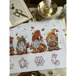 Kit de point de croix "Gnomes d'automne" 32х21,5 cm SANO-34