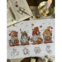 Cross stitch kit "Autumn gnomes" 32х21,5 cm SANO-34