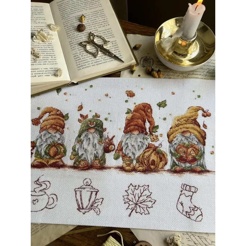 Kreuzstich-Set "Herbstgnome" 32х21,5 cm SANO-34