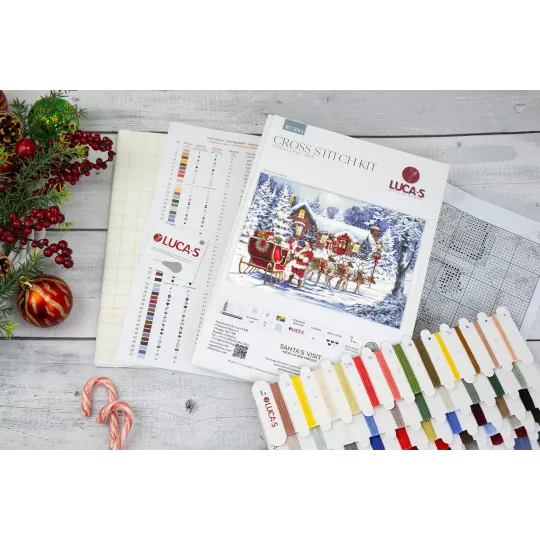 Набор для вышивания крестиком "Визит Санта-Клауса" 48x32см SBU5084