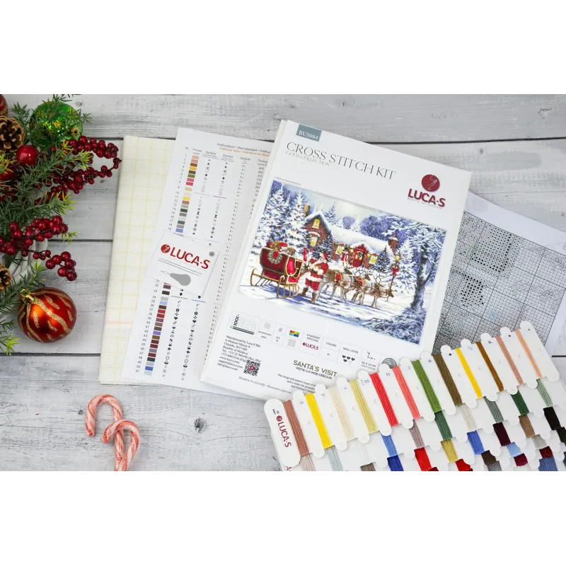 Набор для вышивания крестиком "Визит Санта-Клауса" 48x32см SBU5084