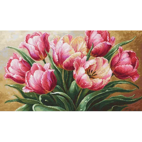 Kit de point de croix "Tulipes gracieuses" 35x20cm SG718
