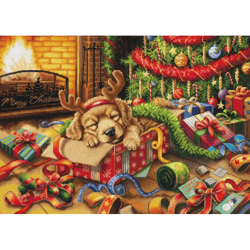 Kreuzstich-Set „Santa’s Little Troublemaker“ 44x32cm SBU5079