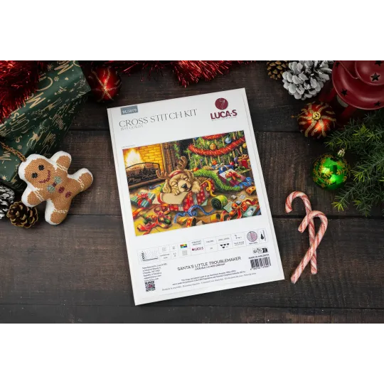 Kreuzstich-Set „Santa’s Little Troublemaker“ 44x32cm SBU5079
