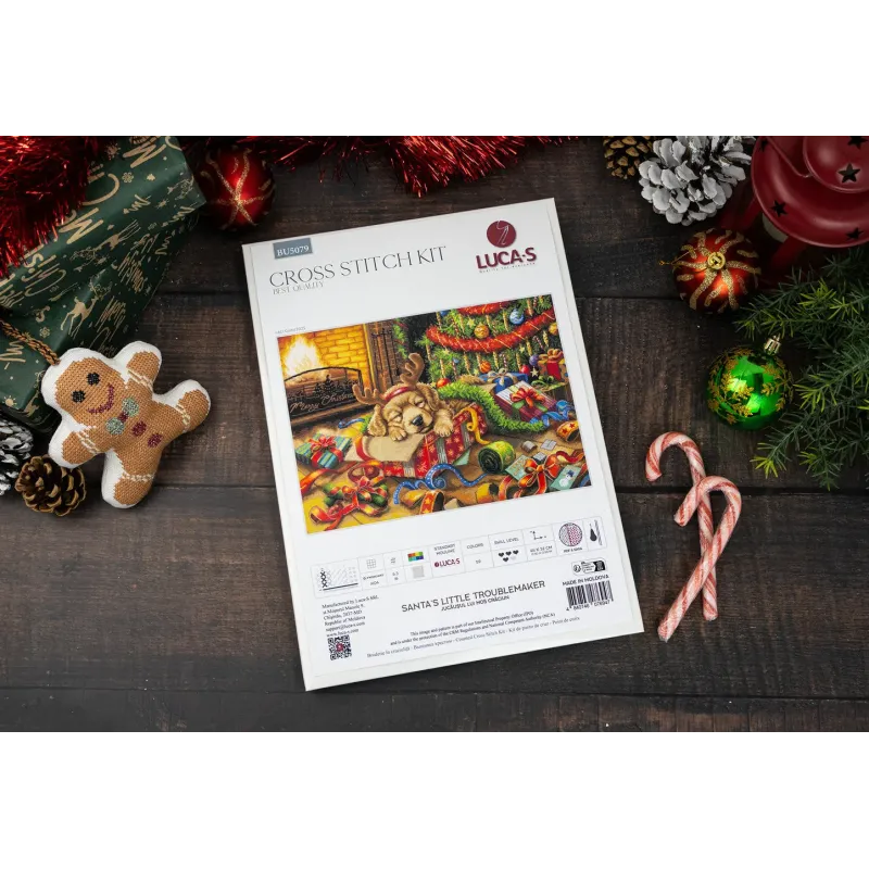 Kreuzstich-Set „Santa’s Little Troublemaker“ 44x32cm SBU5079
