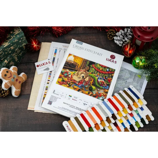 Набор для вышивания крестом «Santa’s Little Troublemaker» 44x32cm SBU5079