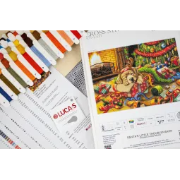 Kreuzstich-Set „Santa’s Little Troublemaker“ 44x32cm SBU5079