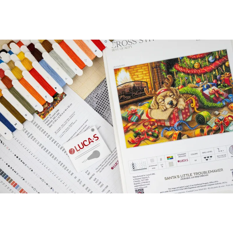 Набор для вышивания крестом «Santa’s Little Troublemaker» 44x32cm SBU5079