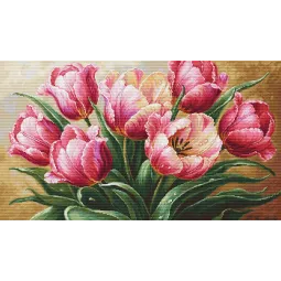 Cross Stitch Kit "Graceful Tulips" 56x32cm SB718