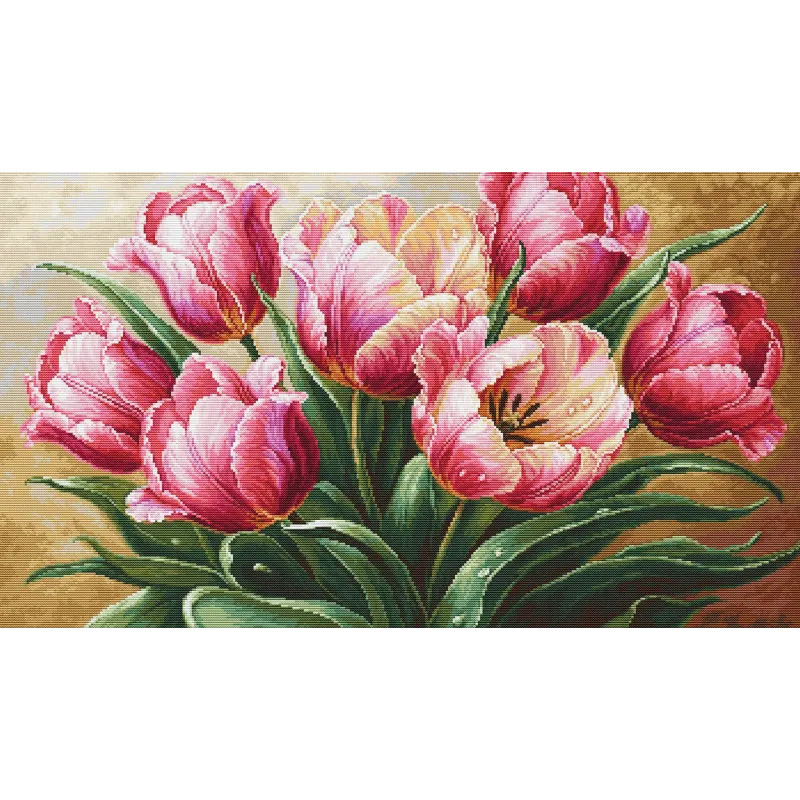 Kit de point de croix "Tulipes gracieuses" 56x32cm SB718