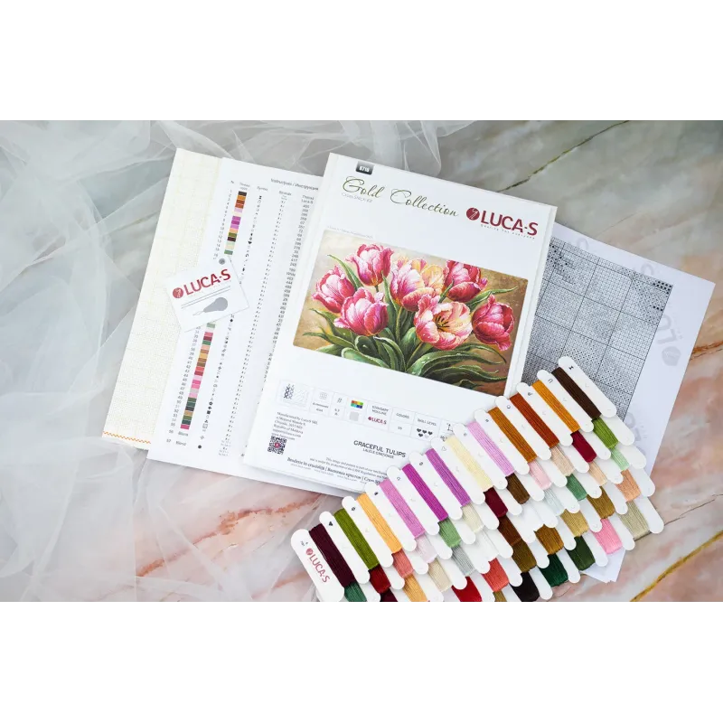 Kit de point de croix "Tulipes gracieuses" 56x32cm SB718