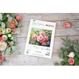 Kryželiu siuvinėjimo rinkinys "Rožių sodas" 27,5x22cm SG717