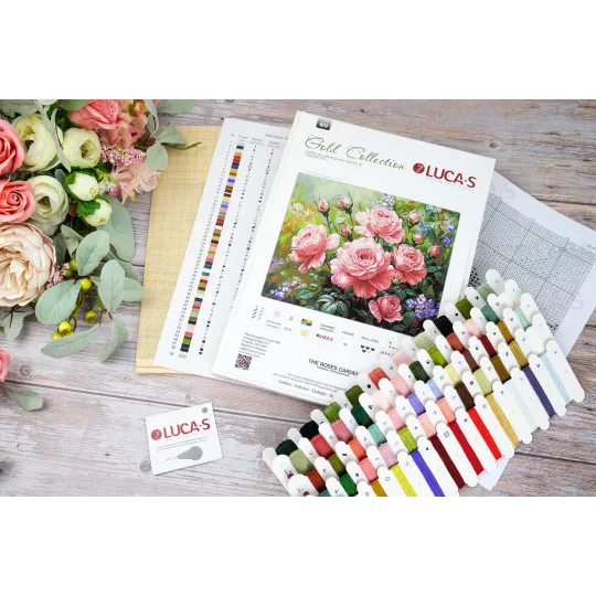 Kreuzstich-Set "Der Rosengarten" 27,5x22cm SG717