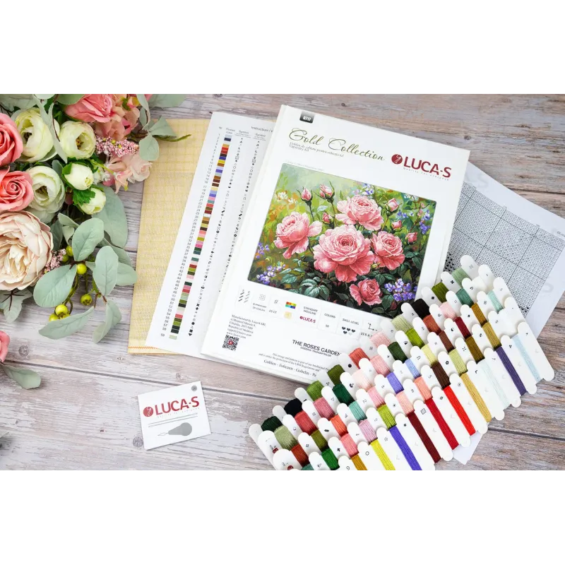 Kreuzstich-Set "Der Rosengarten" 27,5x22cm SG717