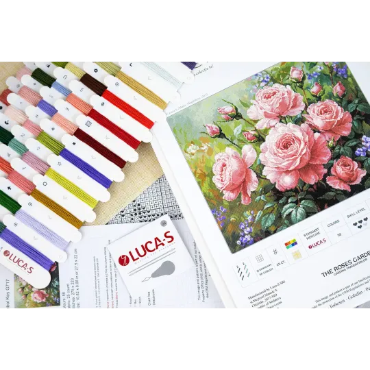 Kreuzstich-Set "Der Rosengarten" 27,5x22cm SG717