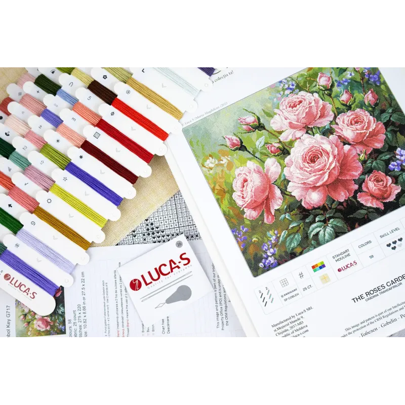 Kreuzstich-Set "Der Rosengarten" 27,5x22cm SG717
