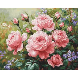 Kit de point de croix "Le jardin de roses" 44x35cm SB717