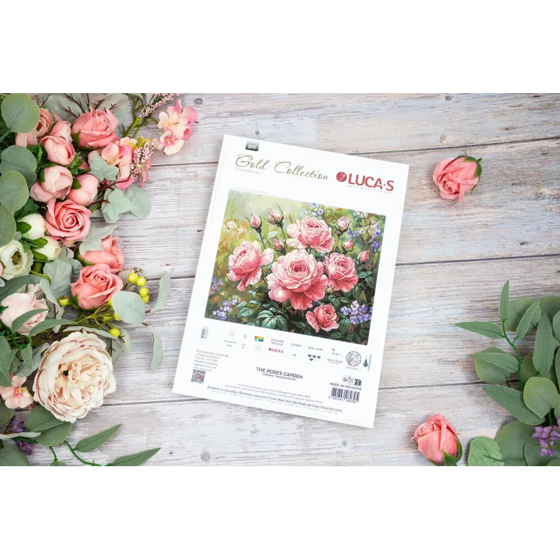 Kit de point de croix "Le jardin de roses" 44x35cm SB717