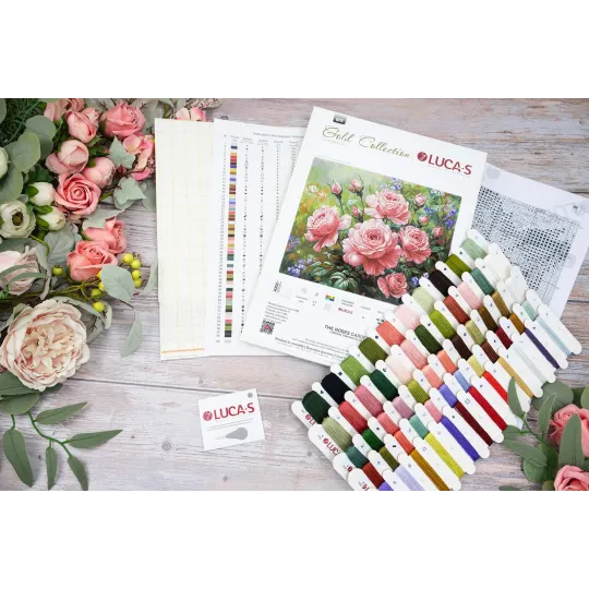 Kit de point de croix "Le jardin de roses" 44x35cm SB717