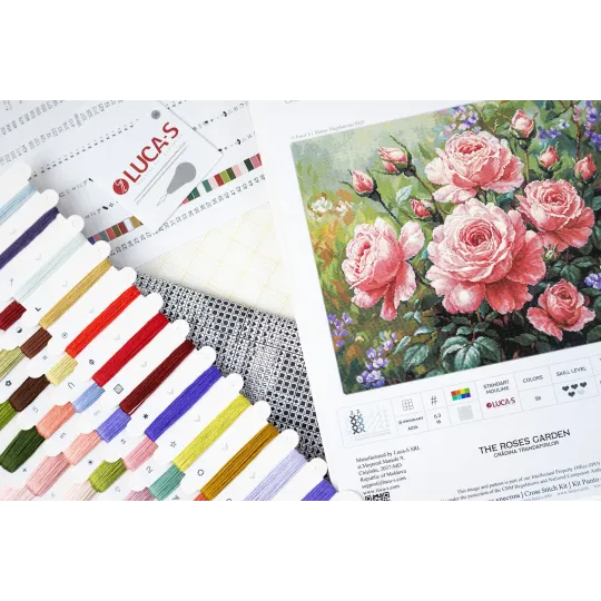 Kit de point de croix "Le jardin de roses" 44x35cm SB717
