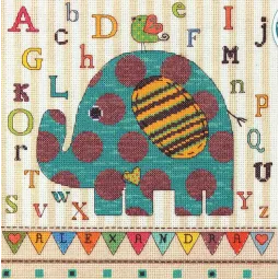 Kreuzstich-Set Baby-Elefant 25x25 cm D70-73988