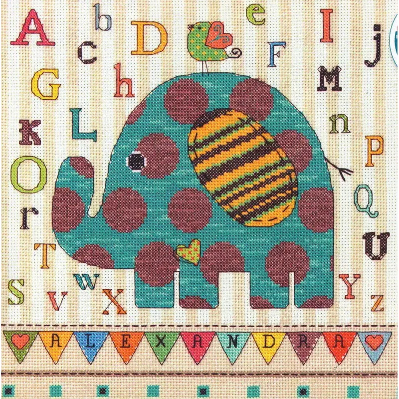 Набор для вышивания крестиком Baby elephant 25x25 см D70-73988