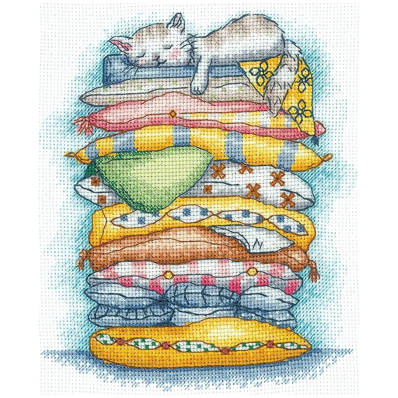 Kit de point de croix "Le chat se repose" 13,5 х 16 cm SANV-55