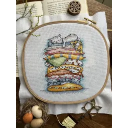 Kreuzstich-Set "Die Katze ruht" 13,5 x 16 cm SANV-55