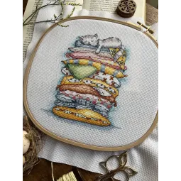 Kreuzstich-Set "Die Katze ruht" 13,5 x 16 cm SANV-55