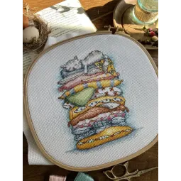 Kreuzstich-Set "Die Katze ruht" 13,5 x 16 cm SANV-55