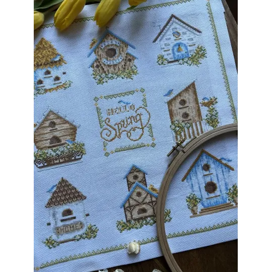Набор для вышивания крестом «Скворечники» 32 х 35 cm SANS-74