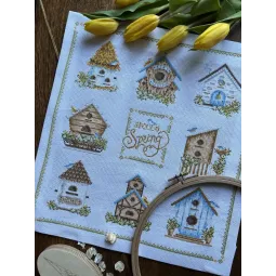 Kit de point de croix "Nichoirs à oiseaux" 32 х 35 cm SANS-74