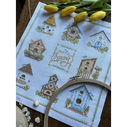 Kit de point de croix "Nichoirs à oiseaux" 32 х 35 cm SANS-74