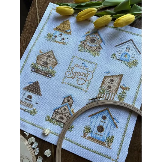 Набор для вышивания крестом «Скворечники» 32 х 35 cm SANS-74
