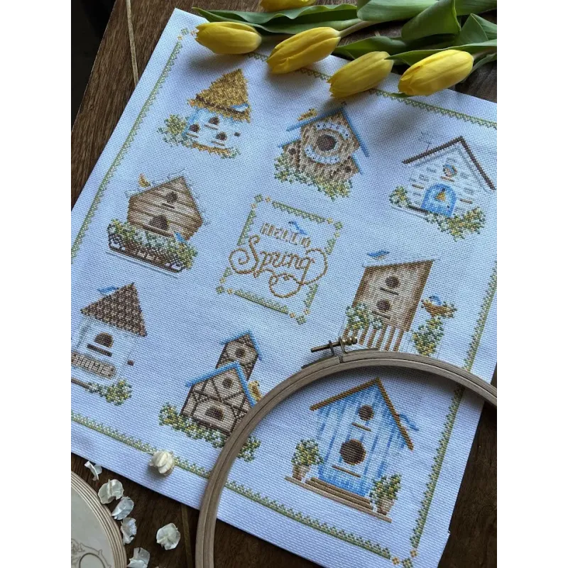 Набор для вышивания крестом «Скворечники» 32 х 35 cm SANS-74