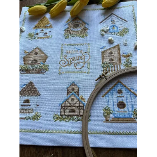 Набор для вышивания крестом «Скворечники» 32 х 35 cm SANS-74