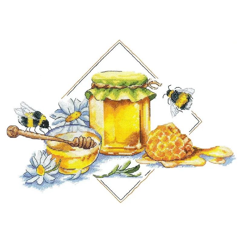 Набор для вышивания крестиком "Мед" 27 х 20 см SANM-40
