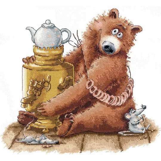 Kit de point de croix "Tea party" 20 х 18,5 cm SANCH-11