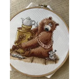 Kryželiu siuvinėjimo rinkinys „Arbatos vakarėlis“ 20 х 18,5 cm SANCH-11